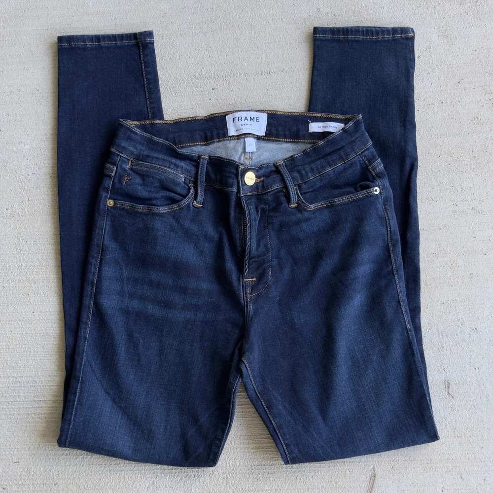 Frame Le High Skinny Jeans Women's Size 27 Fairway Dark Wash Mid-Rise